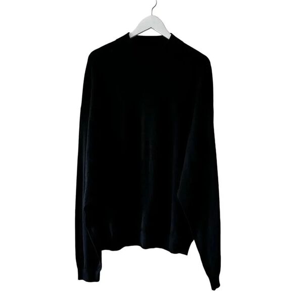 Baracuta Vintage Silk Blend Black Mock Neck Retro Knit Men Sweater SZ 2X #2296 - Picture 1 of 9